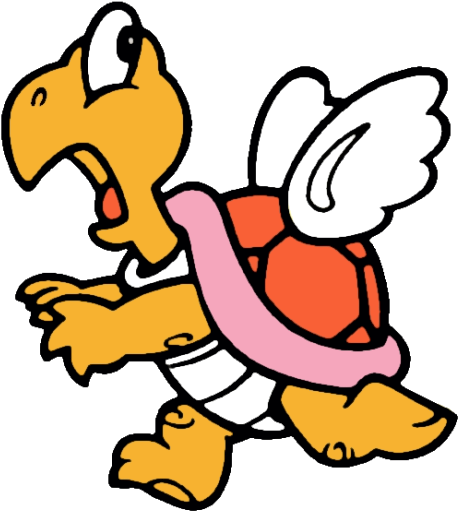 Paratroopa Art - Flying Turtle Super Mario (464x518), Png Download