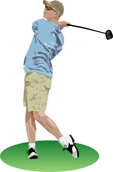 Man Clipart Golfer (390x595), Png Download