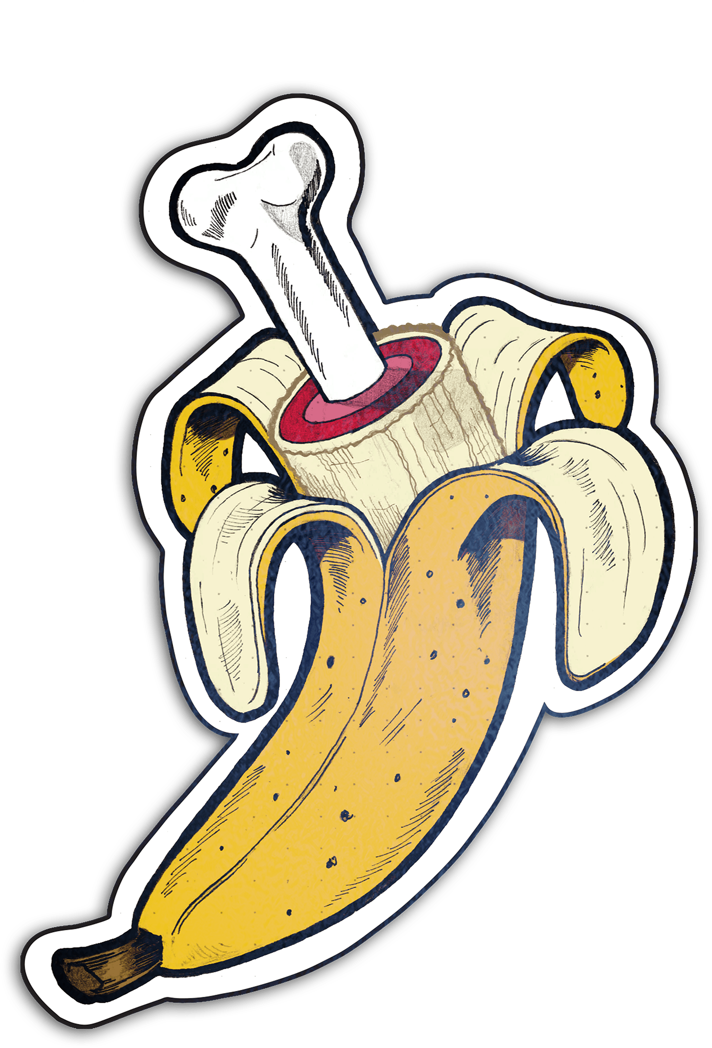 Clipart Royalty Free Library Banana Bone Peel Into - Graffiti Monster Banana (2400x2400), Png Download