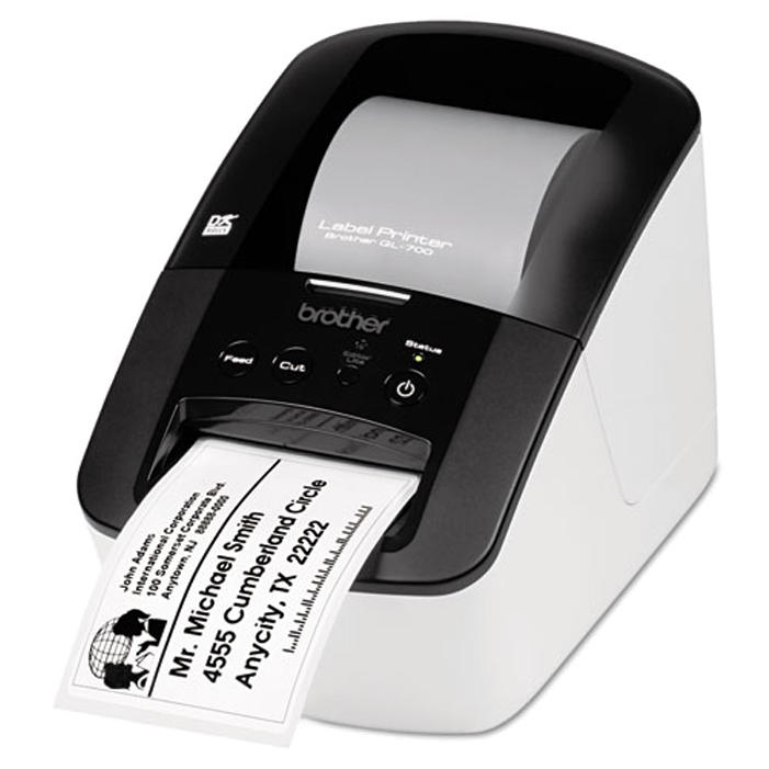 Impresora De Etiquetas De Código De Barras Ql - Brother Ql-700 Monochrome Direct Thermal Label Printer (840x700), Png Download