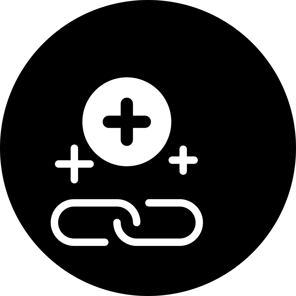 Chain Links Symbol With Plus Signs In A Circle Comments - Black And White Zipped Mouth (980x980), Png Download
