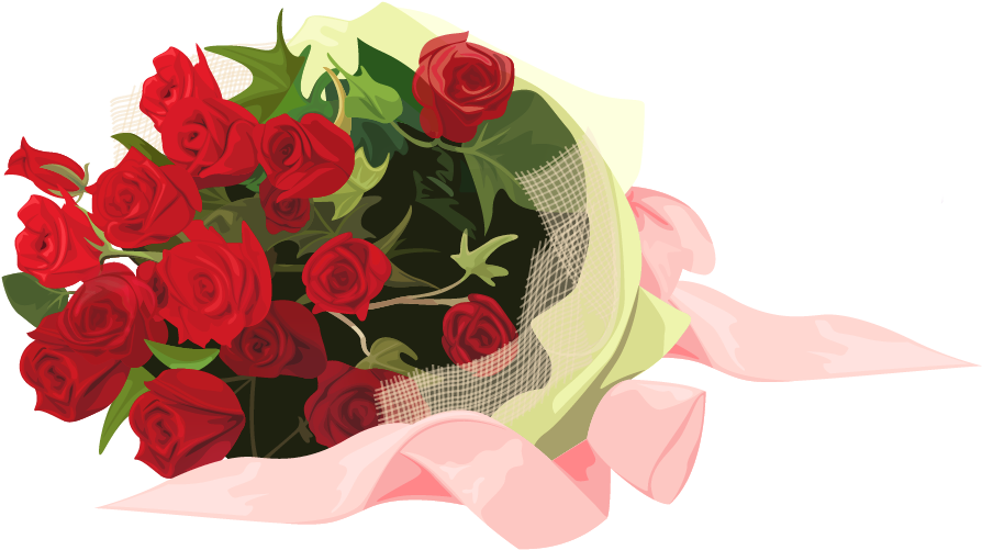Bouquet Of Roses Clip Art (927x552), Png Download