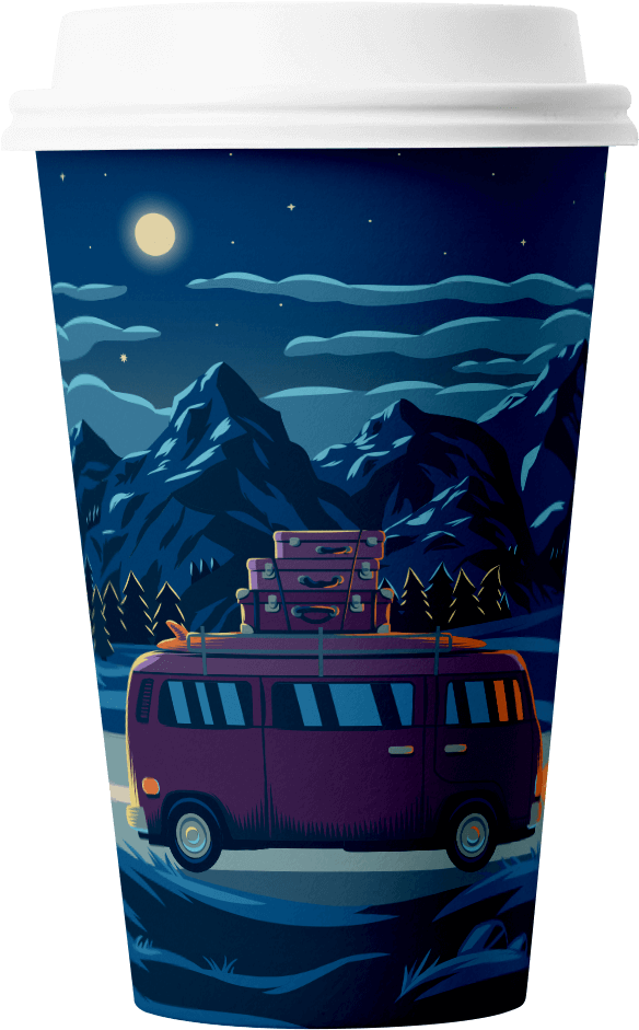 Paper Cups Is Crucial - Minibus (697x1063), Png Download