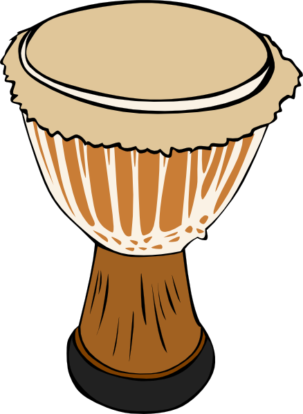 Free Vector Djambe Drum Clip Art - Drum Clip Art (438x598), Png Download