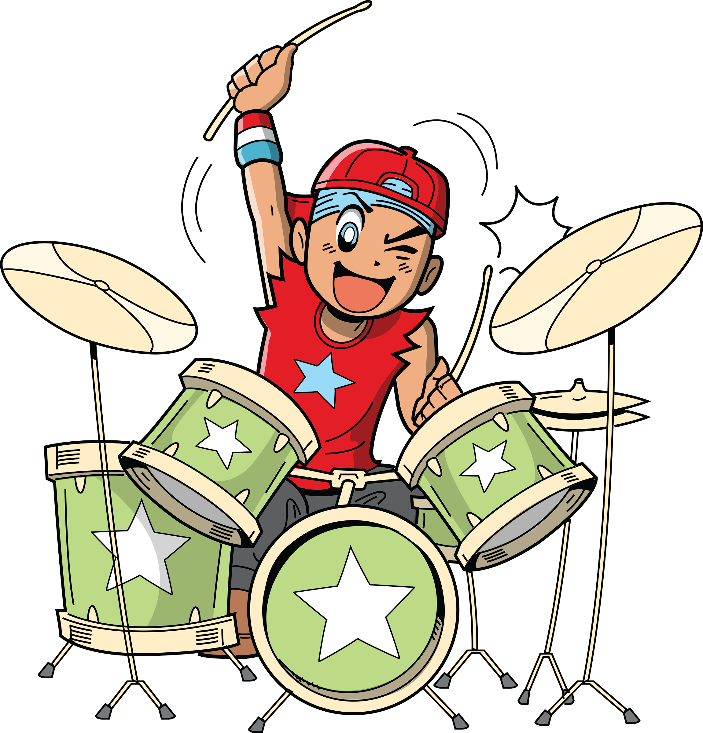 Spring Break Anime - Drummer Clipart (2300x2400), Png Download