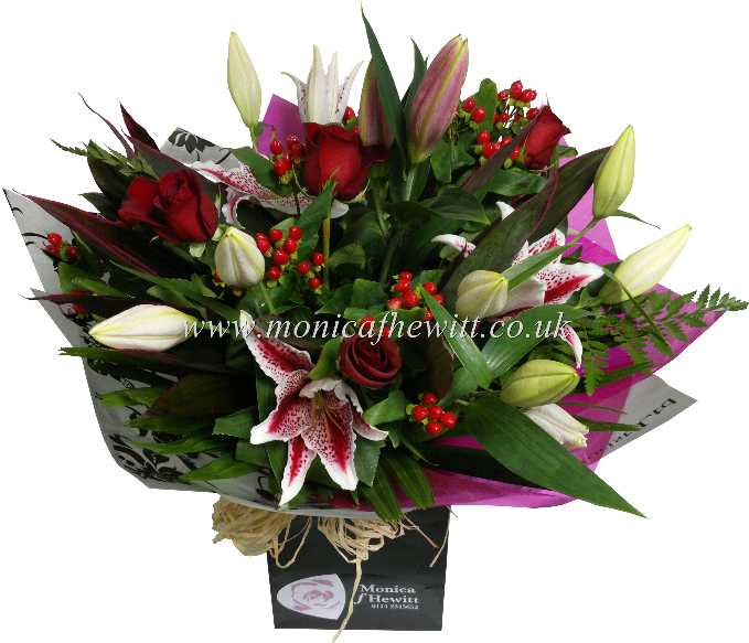 Lily & Rose Bouquet - Bouquet (697x590), Png Download