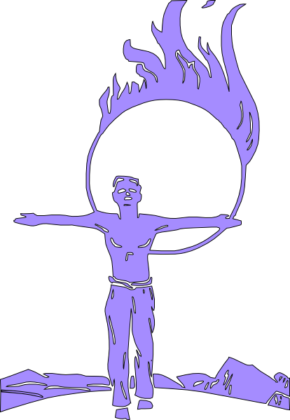 How To Set Use Circus Jumping Through Fire Clipart (414x599), Png Download