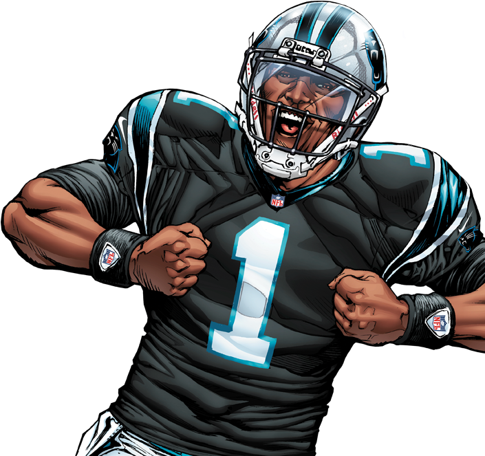 Cam Newton Png File - Nfl Football Player Drawing (1024x615), Png Download