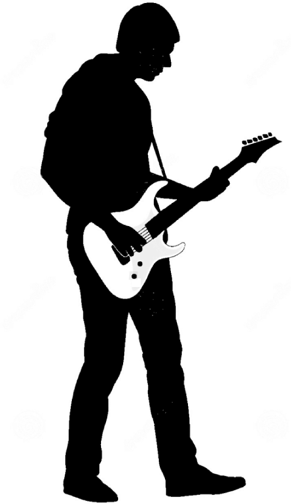 Each Artist Contributes An Original Piece Of Art In - Man Playing Electric Guitar Silhouette (1000x1000), Png Download