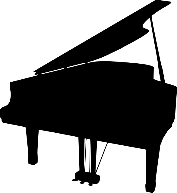 Piano Silhouette Png (587x640), Png Download