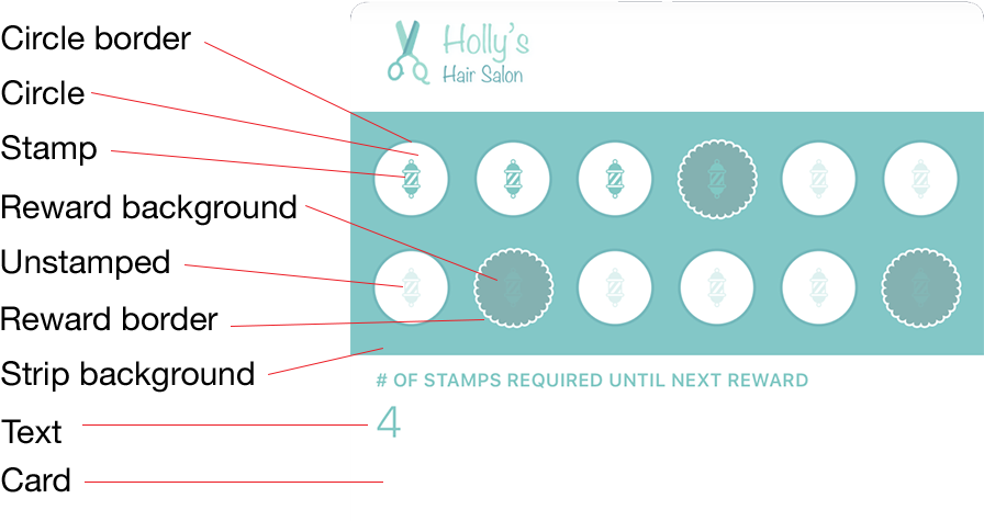 Customize The Colors Of Your Card, Stamps, And Rewards - Loopy Loyalty (936x500), Png Download