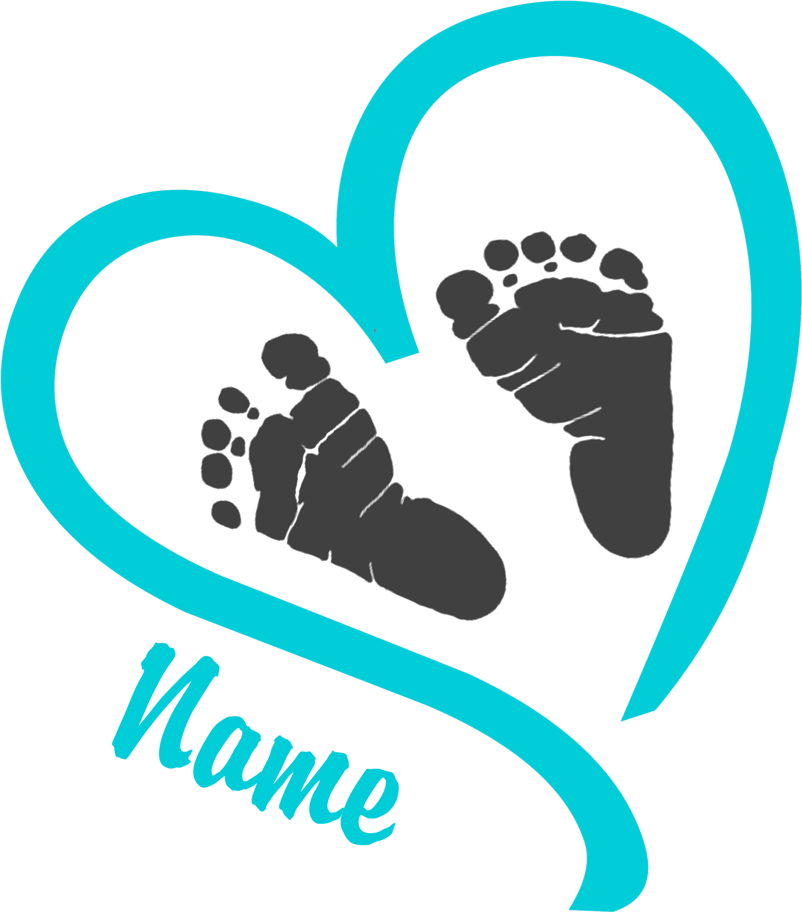 Graphic Freeuse Baby Feet Heart Clipart - Baby Feet In Heart Svg (2000x2000), Png Download