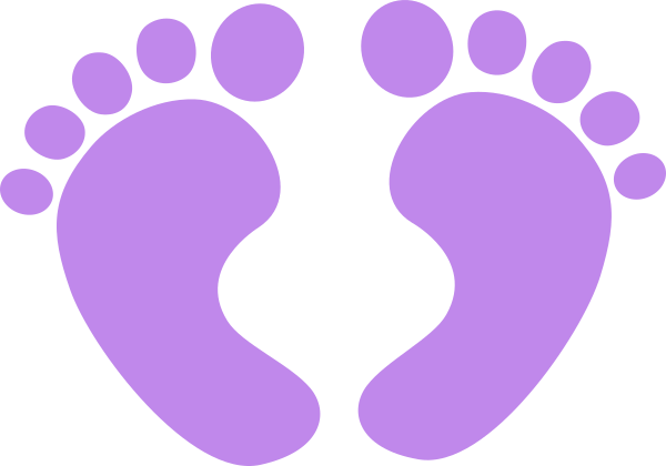 Purple Baby Feet Clip Art At Clker - Foot Print (600x420), Png Download