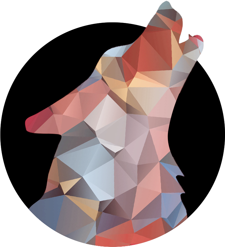 Wolf Head Above Moon Squares - Portable Network Graphics (812x812), Png Download