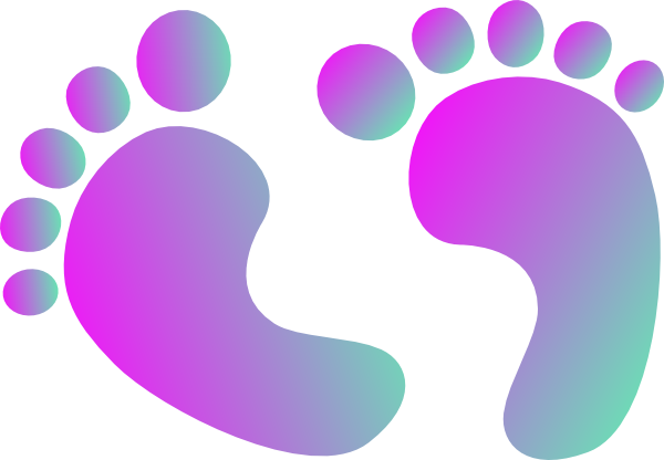 Tone Purple Baby Feet Clipart (600x416), Png Download