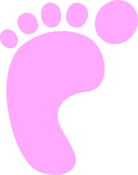 Baby Feet Clip Art - Pink Footprint Clipart (468x595), Png Download