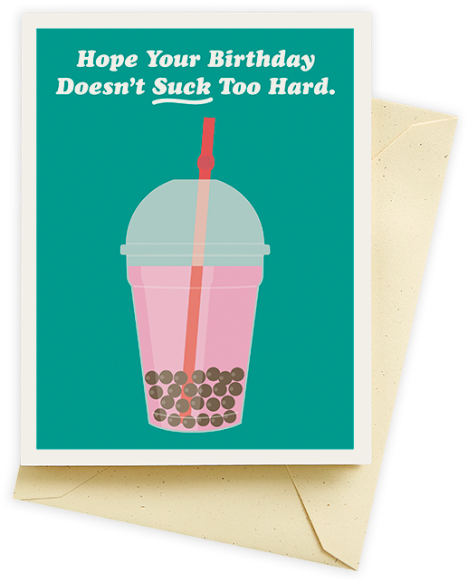 Bubble Tea Card (600x777), Png Download