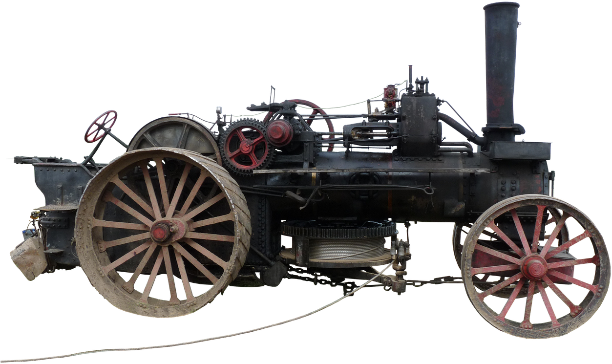 Steam Plow, Plough, Steam Engine - Second Industrial Revolution Png (526x340), Png Download