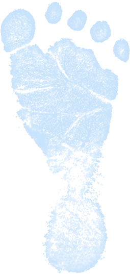 Babyfeet Blue Right - Frost (255x537), Png Download