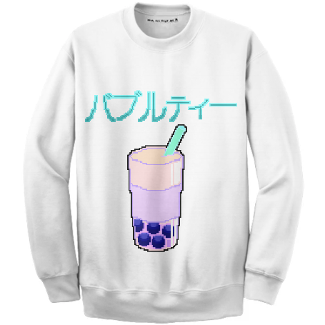 Bubble Tea Sweatshirt $85 - Long-sleeved T-shirt (455x455), Png Download