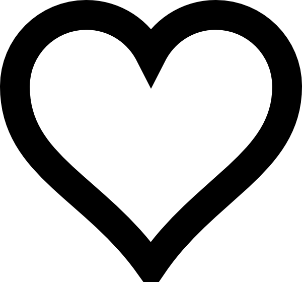 Silhouette Love Heart - Black Heart Png (600x560), Png Download