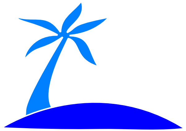 Blue Palm Tree Svg Clip Arts 600 X 425 Px (600x425), Png Download