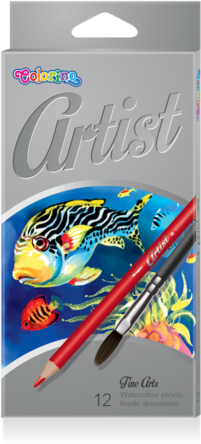 Artist Watercolour Pencils 12 Colours - Colorino Artist Kredki Akwarelowe Okrągłe 12 Kolorów (900x900), Png Download