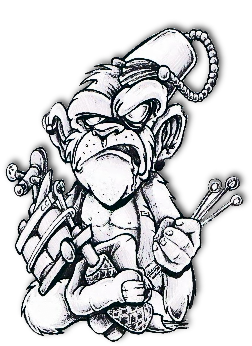 Collection Of 25 Zombie Monkey Tattoo On Sleeve - Monkey Tattoo Design (312x385), Png Download