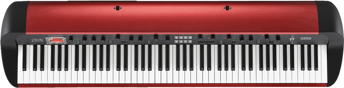 Top 10 Digital Pianos Korg Sv 1 Red - Korg Sv 1 Metallic Red (1200x360), Png Download