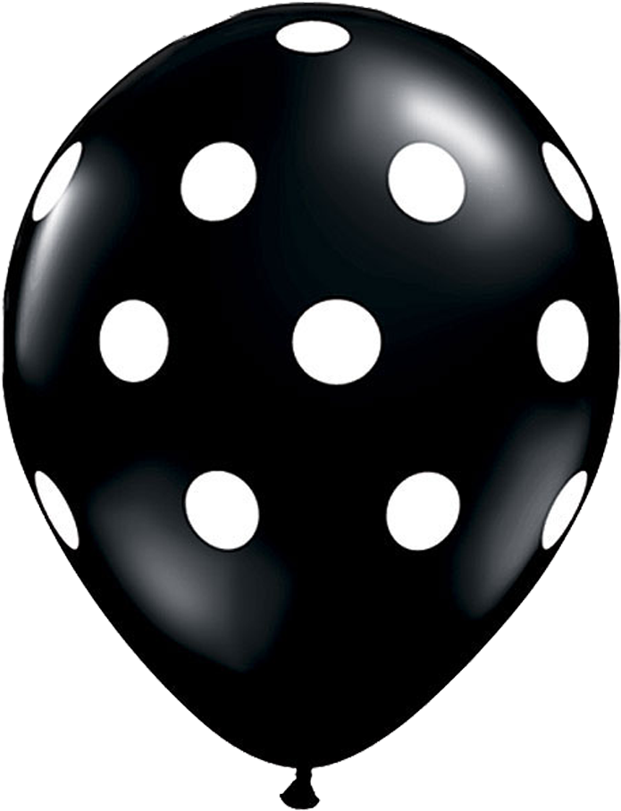 11" Black Polka Dot Balloon - Red Polka Dot Balloon (1140x972), Png Download