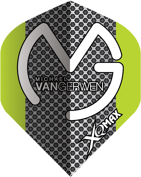 Michael Van Gerwen Green-grey Black Dots Flight - Michael Van Gerwen Dartflights (709x709), Png Download