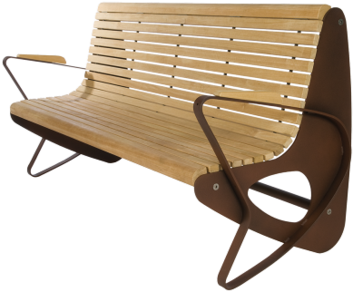 Benches In Wood - Urban Benches Png (550x460), Png Download