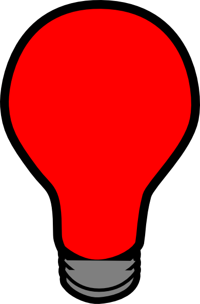 Light Bulb Clipart Small - Red Light Bulb Clip Art (390x592), Png Download