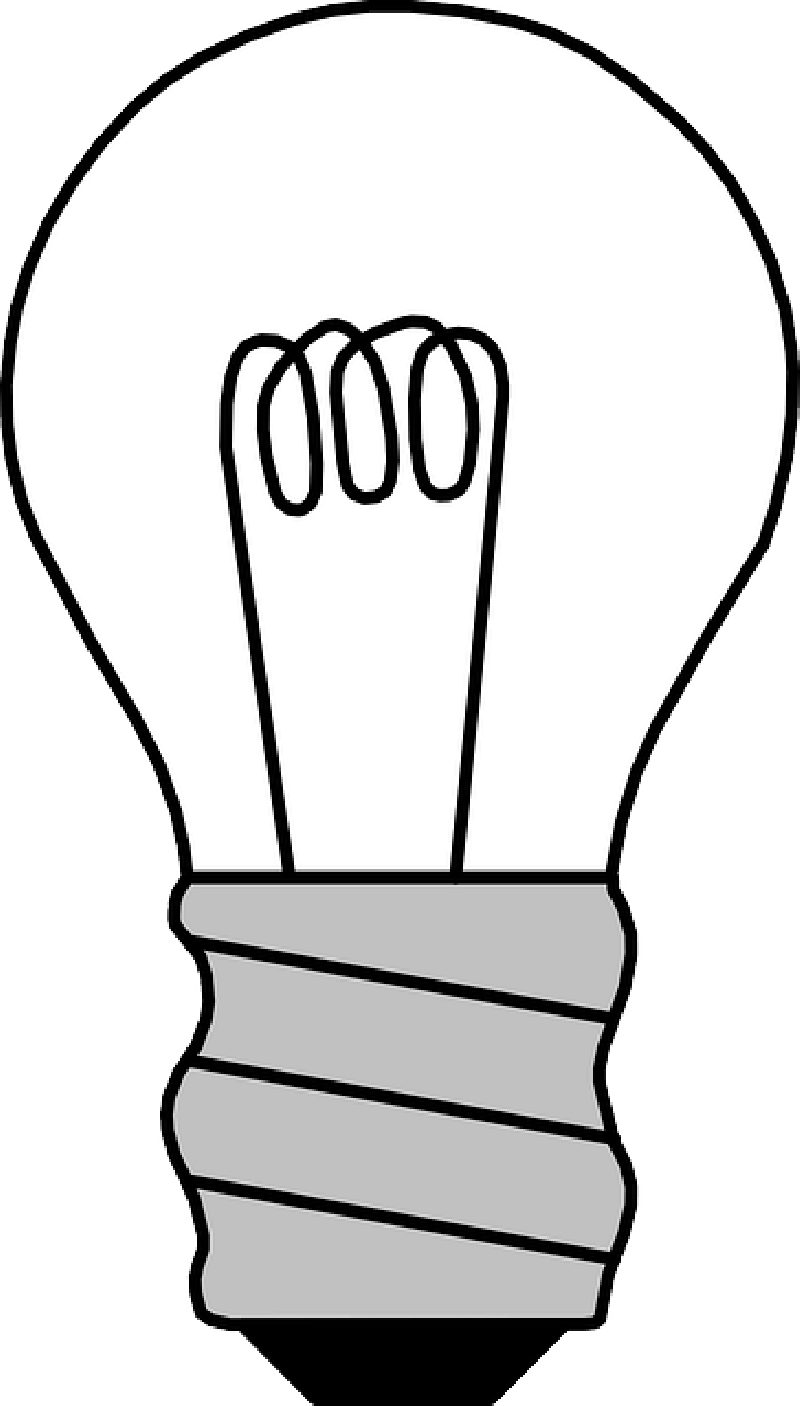 Filament Light Off Electric Public Domain - Light Bulb Off Clipart (800x1406), Png Download