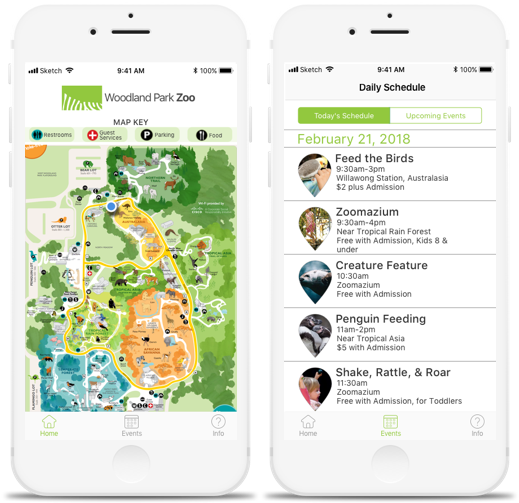 Home Screen And Event Screen - Woodland Zoo Map (521x526), Png Download