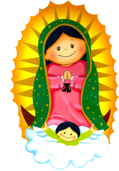 Hoy 3 De Diciembre Se Inicia La Novena A La Virgen - Virgen De Guadalupe Cartoon (437x600), Png Download