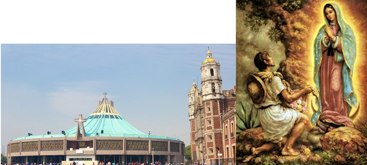 At The Hill Of Tepeyac, Where Now Stands The Basílica - Virgen Maria Y Juan Diego (1200x540), Png Download
