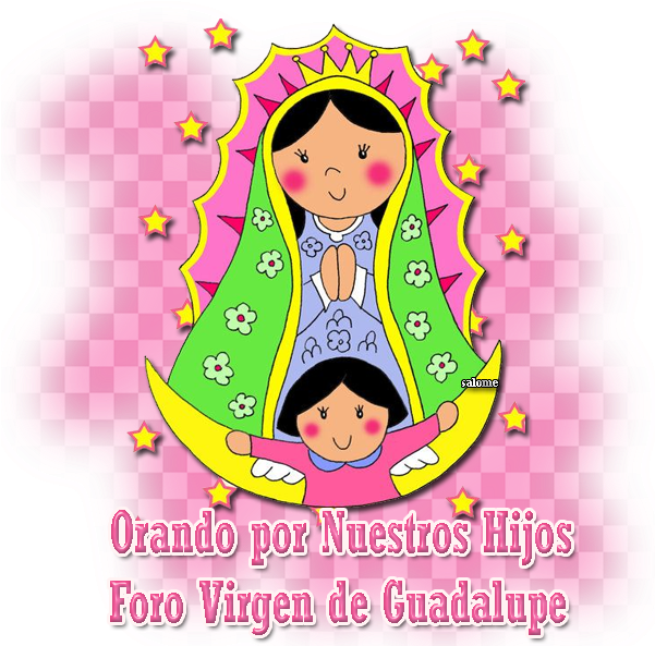 Orando Por Nuestros Hijos En Junio - Virgen De Guadalupe Cartoon (600x600), Png Download