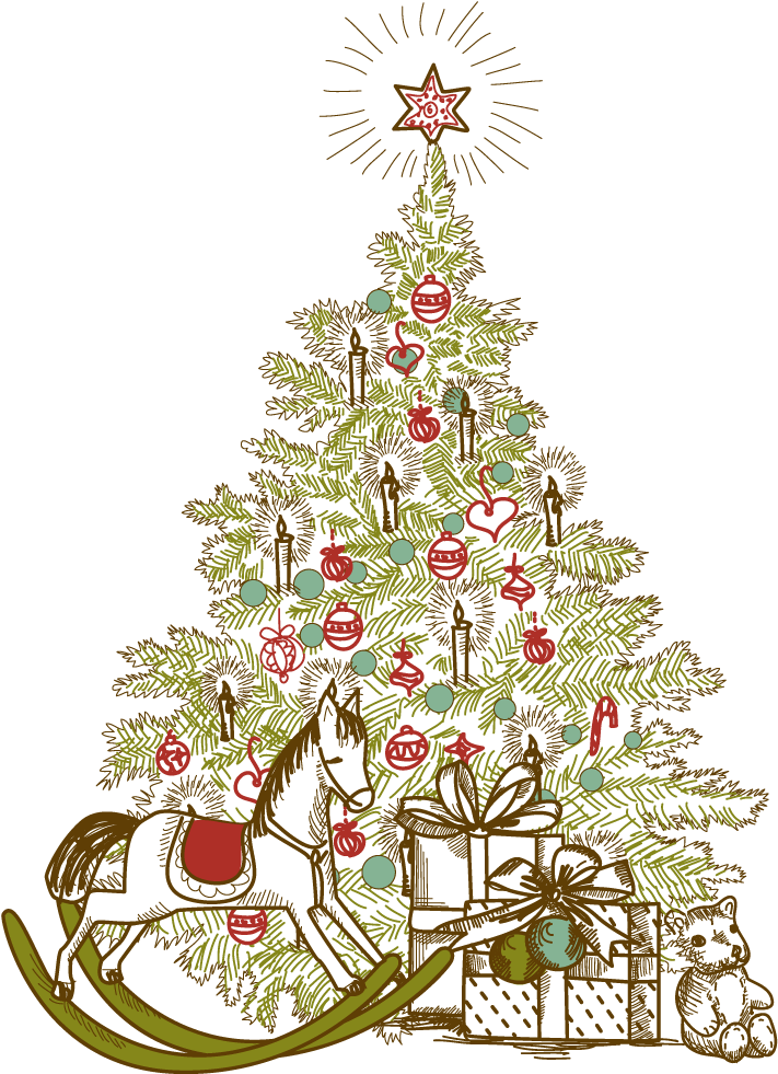 [recursos] Arboles Navidad Png - Christmas Tree Ellegant Vector (1000x1000), Png Download