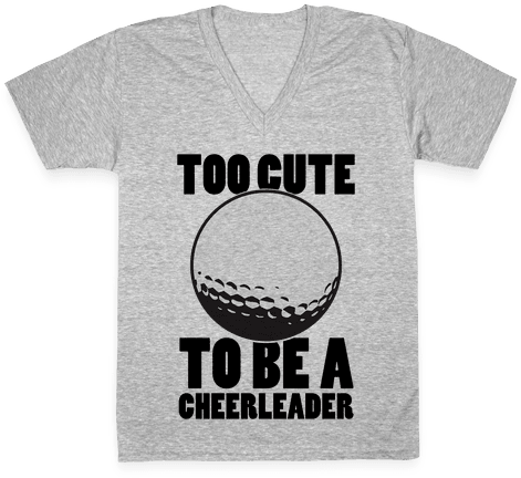 Too Cute To Be A Cheerleader V-neck Tee Shirt - Too Cute To Be A Cheerleader (hockey) T-shirt: Funny (484x484), Png Download