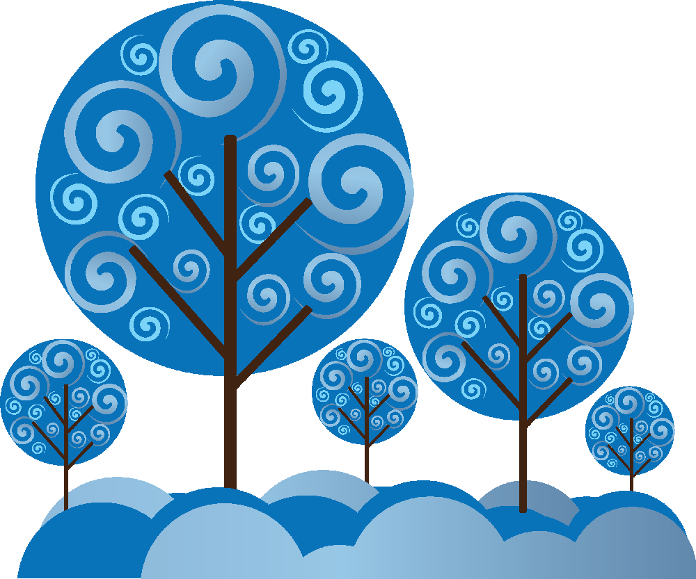 Árbol De Navidad - Whimsical Blue Tree 10 Shower Curtain (1000x833), Png Download