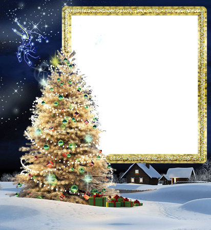 Árbol De Navidad - Transparent Photo Frames For Christmas Trees (412x448), Png Download