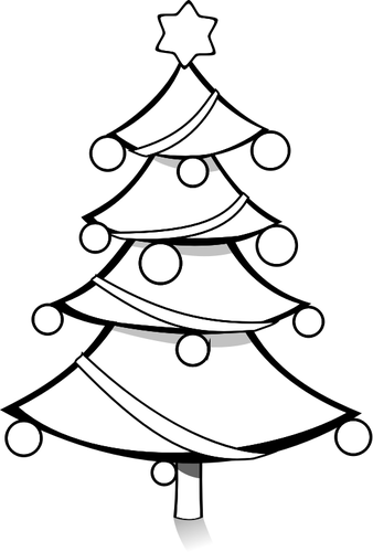 Clip Black And White Stock Christmas Tree Clipart Black - X Mas Tree Picture Black And White (338x500), Png Download