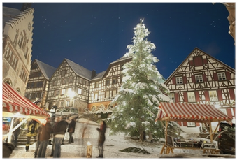 Póster Schiltach Plaza De La Ciudad Con El Árbol De - Christmas Lights (400x400), Png Download