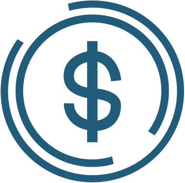 Darkblue Dollar Icon - Money Icon White Png (376x372), Png Download