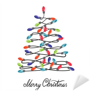 Vinilo Pixerstick Árbol De Navidad Hecho De Bombillas - Christmas Day (400x400), Png Download