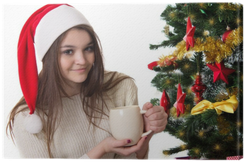 Cuadro En Lienzo Adolescente Con La Taza De Café Bajo - Coffee (400x400), Png Download