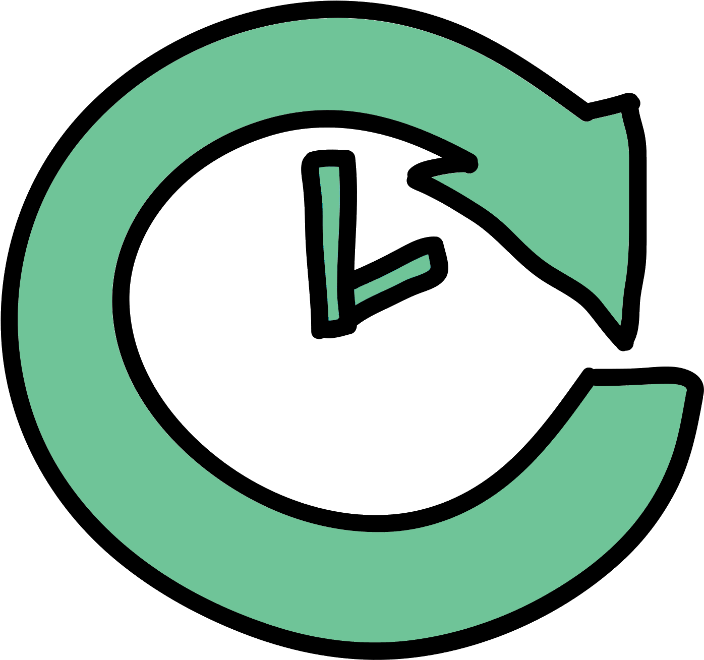 The Past Icon Is A Represented With A Clock - Portable Network Graphics (1600x1600), Png Download