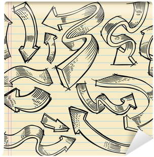 Notebook Doodle Sketch Arrow Design Vector Set Wall - Design (400x400), Png Download