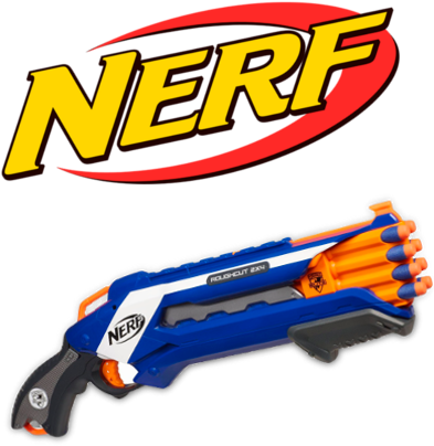 Nerf Logo Png Clipart Freeuse - Nerf - N-strike Elite Rough Cut 2x4 (discontinued) (407x446), Png Download